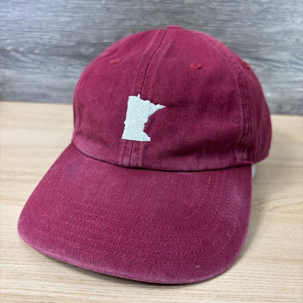 Minnesot Hat Cap Strap Back Womens‎ Red Maroon Sota One Size Adjustable
